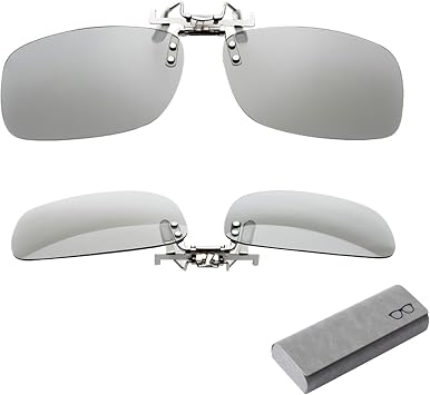 RealD 3D Glasses Clip On 2 Pack, 3D Glasses for Glasses Wearers Movies at Home, 3D Viewing Glasses with Durable Metal Clip & Hard Box