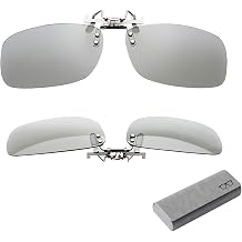 RealD 3D Glasses Clip On 2 Pack, 3D Glasses for Glasses Wearers Movies at Home, 3D Viewing Glasses with Durable Metal Clip & Hard Box
