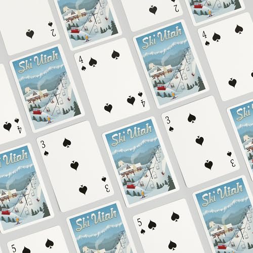 Lantern Press Ski Utah, Baraja Poker Retro 52 Cartas miniatura 4