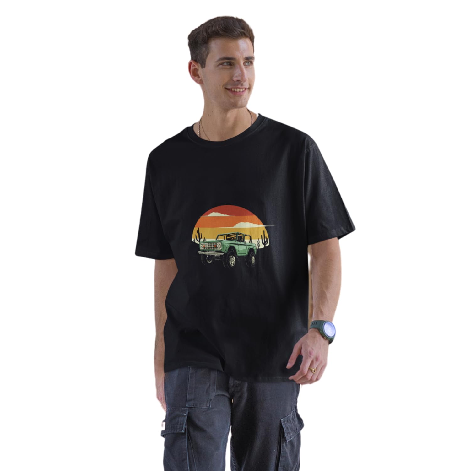Anti UV-Ray T-Shirt | Black | Sustainable | Retro Drive-image-19