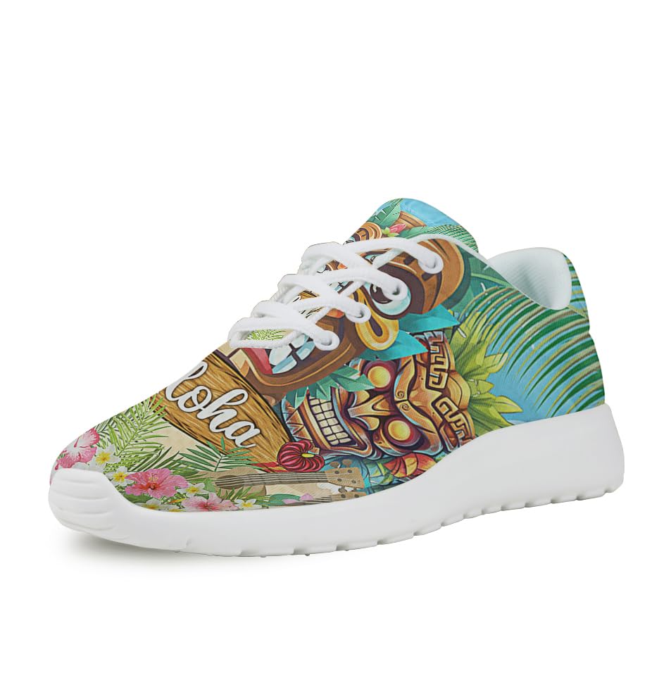 Hawaiian Tiki Luau Party Aloha Shoes for Women Men Trail Running Casual Fashion Sneakers Slip-on Tennis Shoes