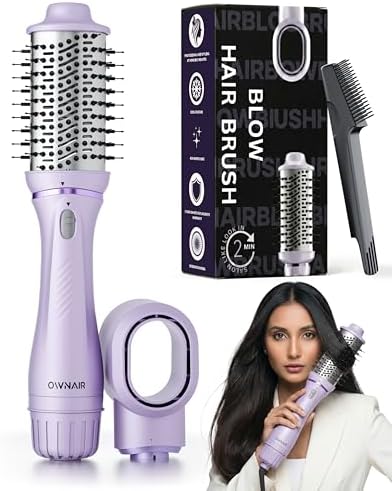 Ownair Hot Air Brush for Hair with Dryer, 4 Heat & Speed Modes, Warm Air Styling, 1200 Watts, Hair Dryer for Women, Styling Brush with 360° Swivel Cord for Easy Styling