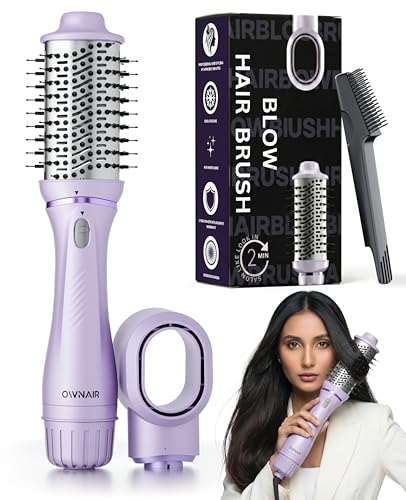 Image of Ownair Hot Air Brush for Hair with Dryer, 4 Heat & Speed Modes, Warm Air Styling, 1200 Watts, Hair Dryer for Women, Styling Brush with 360 Swivel Cord for Easy Styling