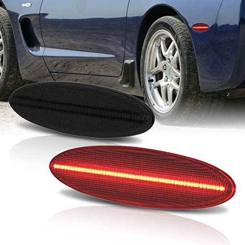 Ajp Distributors Replacement Red Led Rear Fender Bumper Side Markers Lights Lamps Pair Driver Passenger Assembly Set For Corvette C5 Z06 1997 1998 1999 2000 2001 2002 2003 2004 97 98 99 00 01 02 03 04 #TOP21