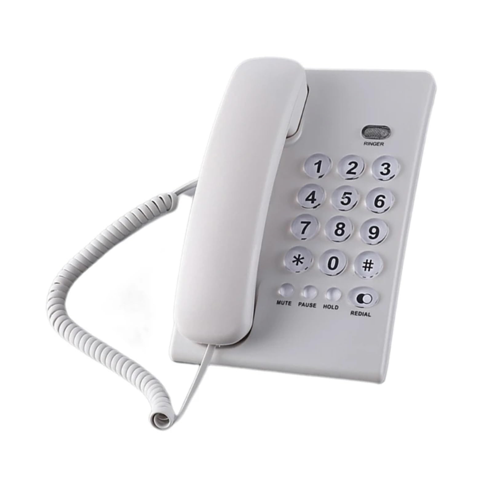 Telefon stacjonarny z kablem, telefon stacjonarny z dużymi przyciskami, telefon domowy, telefon stacjonarny do biura, łazienki hotelowej Efektywność(Silver)
