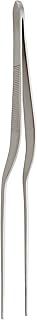Cat Cora Offset Plating Tongs, Stainless Steel, Grooved Tips, Spring Action, Fine Garnishing and Decorating Control