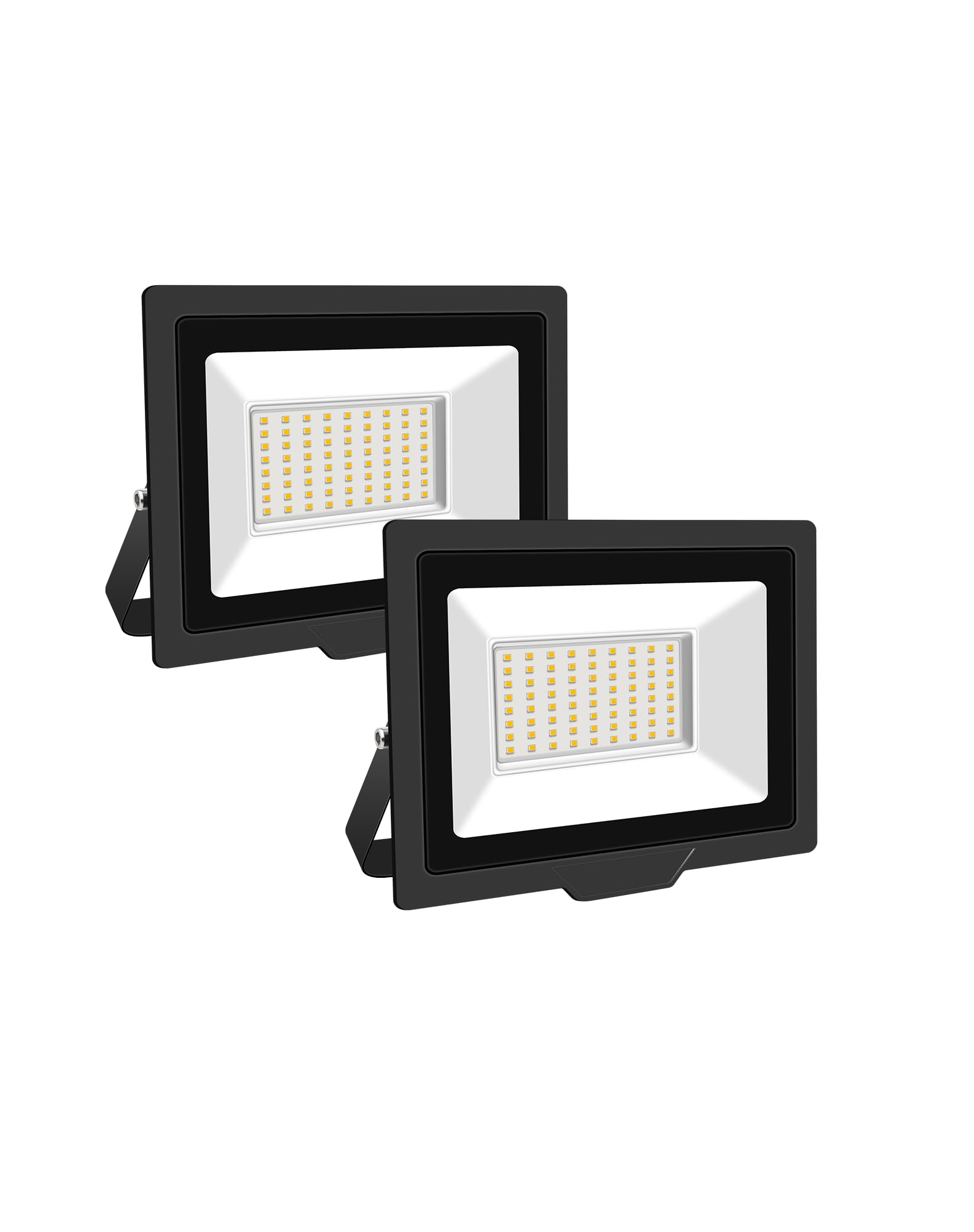 SKYWORLD LED Floodlight,50W LED Spot for Outdoor 2 Pieces,Warm White Water Resistant Flood Lighting for Garage Factories Stadiums Backyard Garden
