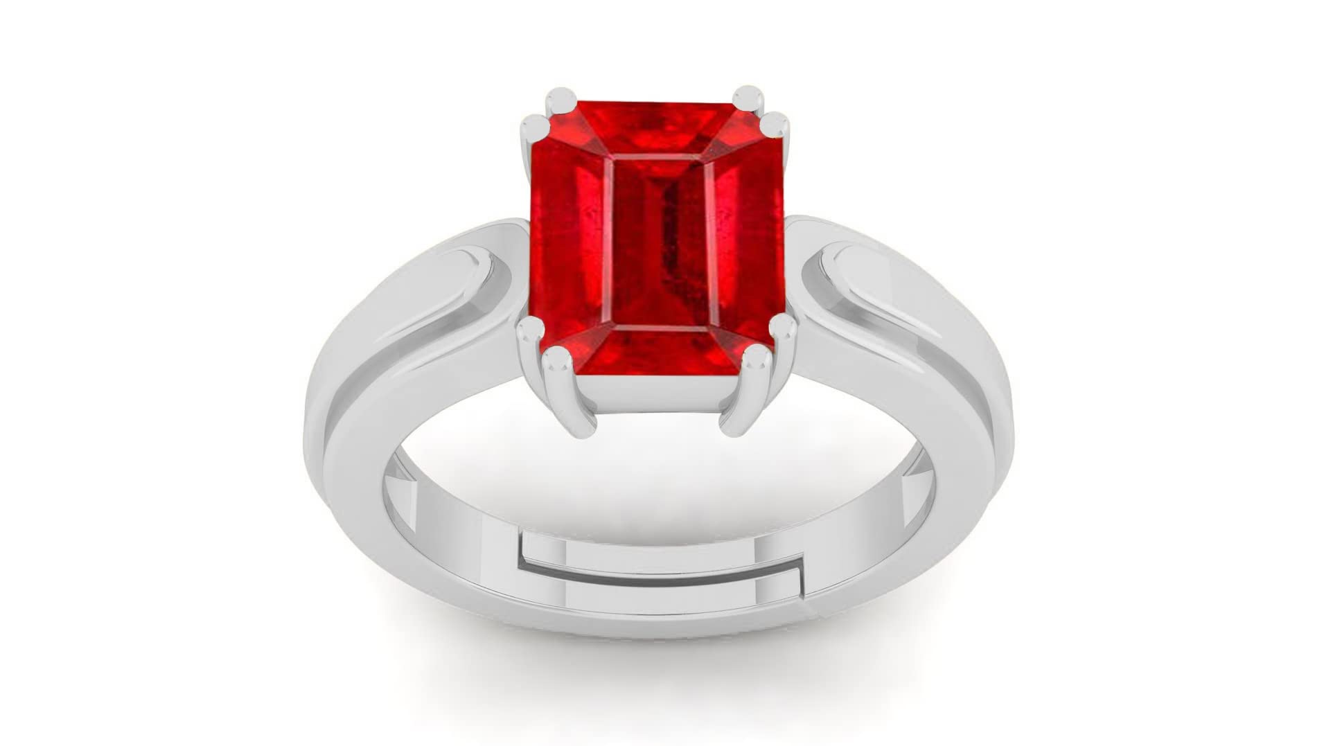 Anuj Sales 4.00 Ratti 3.25 Carat Natural Ruby Manik Loose Gemstone Silver Plated Birthstone Astrology Rashi Ratan Adjustable Ring for Men & Women (B09V88GPY8) Amazon Price History, Amazon Price Tracker