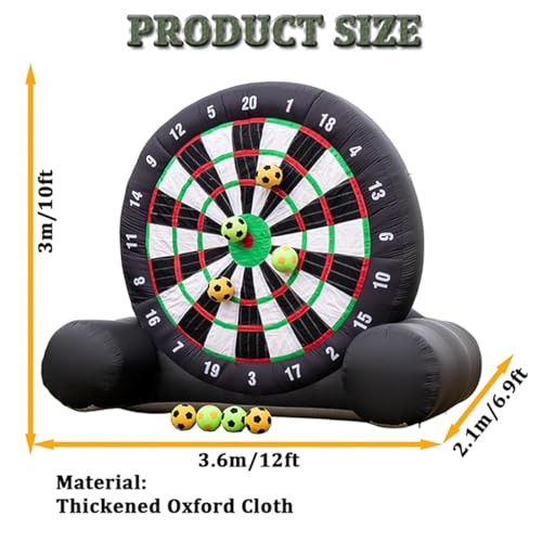 10 Fuß hohe, aufblasbare Riesen-Kick-Darts-Spiele, Outdoor-Fußball-Ziel-Dartscheibe mit 8 Fußbällen und Gebläse, große Kick-Game-Sportspiele für den Garten, Familie, Kinder und Erw – Bild 5