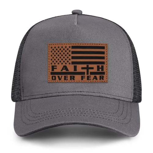 Image of Jesus Hat Christian Gifts for Men American Flag Hats Faith Over Fear Hat Fathers Day Christmas Birthday Gifts for Friend