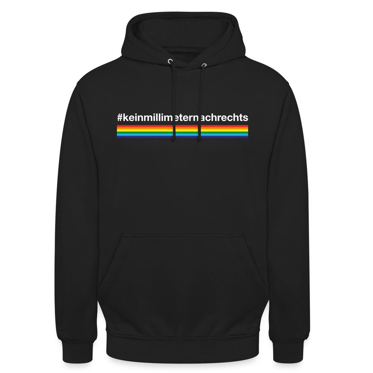 Spreadshirt Kein Milimeter Nach Rechts Regenbogen Unisex Hoodie