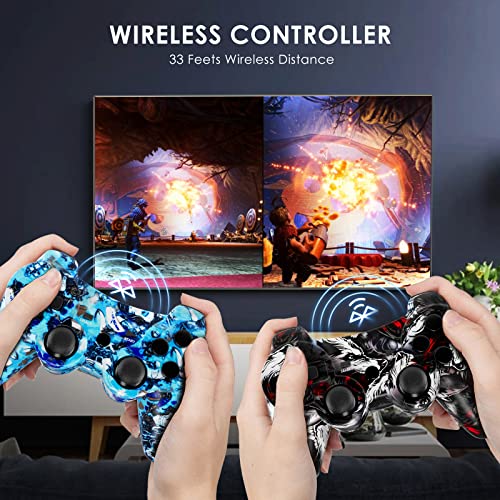 Image of Boowen Wireless Controller for PS3, Controller for Sony PlayStation 3, 6-Axis High-Performance Motion Sense Dual Vibration Upgraded Gaming Controller, Compatible with PlayStation 3(Cyberpunk+Wolf)