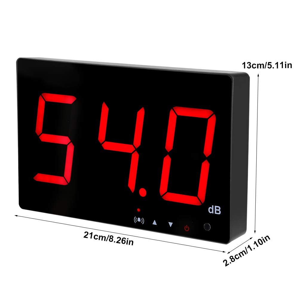 Schallpegelmesser, Digital 9,6 Zoll Hochpräzises Dezibel-Messgerät zur Wandmontage 30~130 dB Noise Tester
