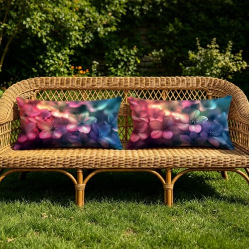 Housse de coussin extérieur 40x80 rose imperméable taie oreiller jardin