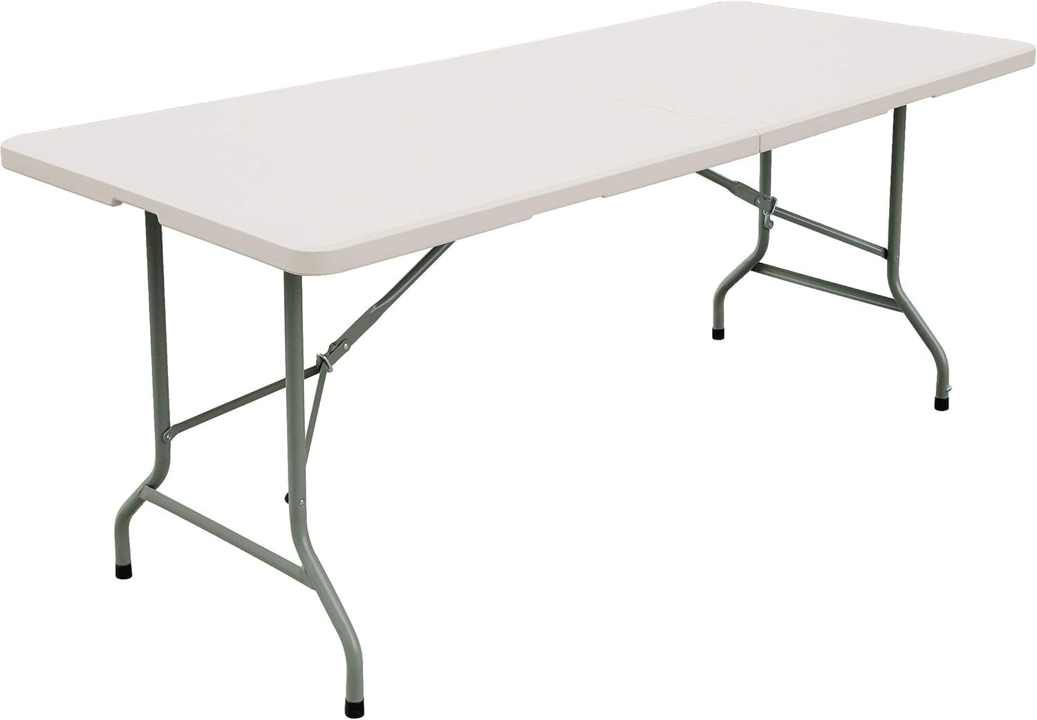 Livzing 6 Ft Plastic Folding Table with Metal Frame | 100kg Load Capacity | Foldable and Portable Dining Table | Travel Camping Table | Patio, Garden, Indoor and Outdoor Sturdy Picnic Table (HDPE)