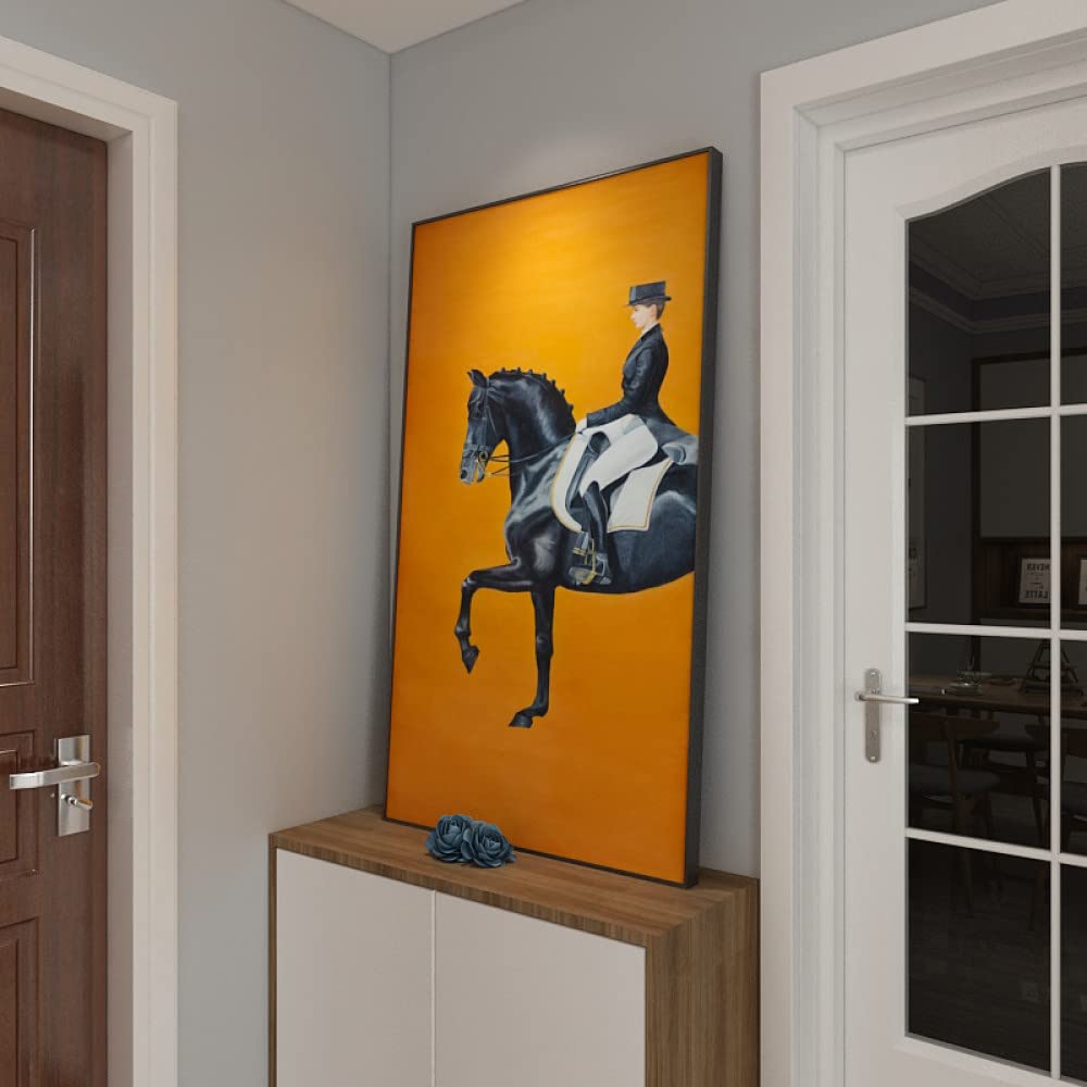 Ölgemälde auf Leinwand, Wandkunst, Luxus-Ritter, Orange und Figur, Textur, abstrakt, modern, handgemalt, Original, vertikal, groß, ungerahmt, Wandbild, Heimdekoration für Wohnzimmer, Schlafzimme