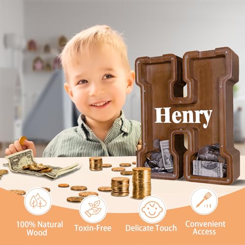 Upgrade - Salvadanaio In Legno Per Bambini, 30,5 Cm - 2