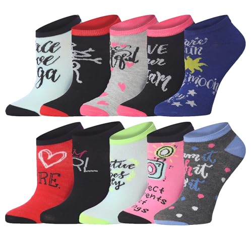 Image of Tipi Toe Women's 10 Pairs Lightweight Colorful Socks - Fun Low Cut Patterns for All-Day Comfort and Easy Everyday Style