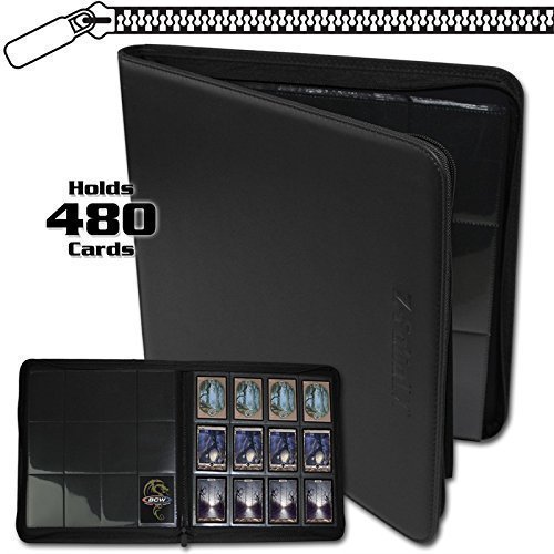 BCW Z-Folio LX Zipper Portfolio 12 Pocket Playset Album, Black