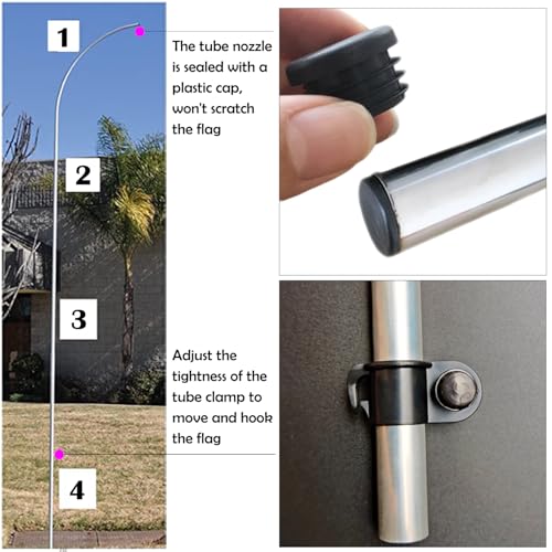 2 Packs Flag Pole Kit with Heavy Duty Ground Stake for 8 Feet Feather Flag Packed by Portable Durable Travel Bag,12 Feet Complete Swooper Flag Pole Kit for Business Advertising Flags Outdoor by GDKJMY - Image 3