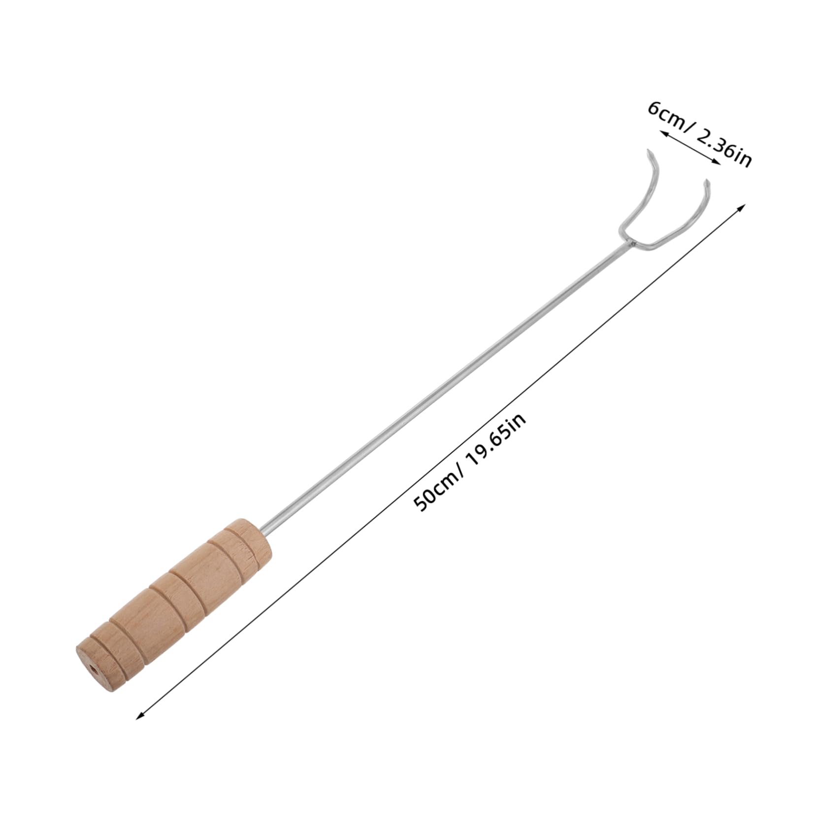 NAMOARLY BBQ Long Handle Double Hook Meat Hooks for Cooking Turkey Fryer Steak Turner Outdoor Cookware