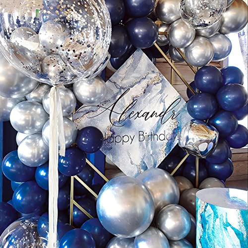 Image of PartyWoo Navy Blue Balloons 50pcs Dark Blue Helium Latex Balloons 12 Inch | Graduation Wedding Anniversary Sports Theme Boy Baby Shower Men Birthday Bachelorette Party Decorations Blue-Y72