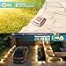 Solar Driveway Lights 6 Pack, Solar Powered IP68 Waterproof Dock Lights, 4 LED Driveway Markers Deck Light for Dock, Pathway, Walkway, Sidewalk, Garden, Yard, Stair, Marine Use (Warm)