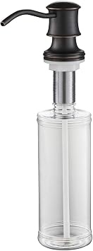 KIBI Countertop Refillable Soap Dispenser for Kitchen Sink | 8.5 Ounce Capacity with Easy Pump Action | Durable Stainless Steel Pump and Oil Rubbed Bronze Finish for Corrosion Resistance KSD101