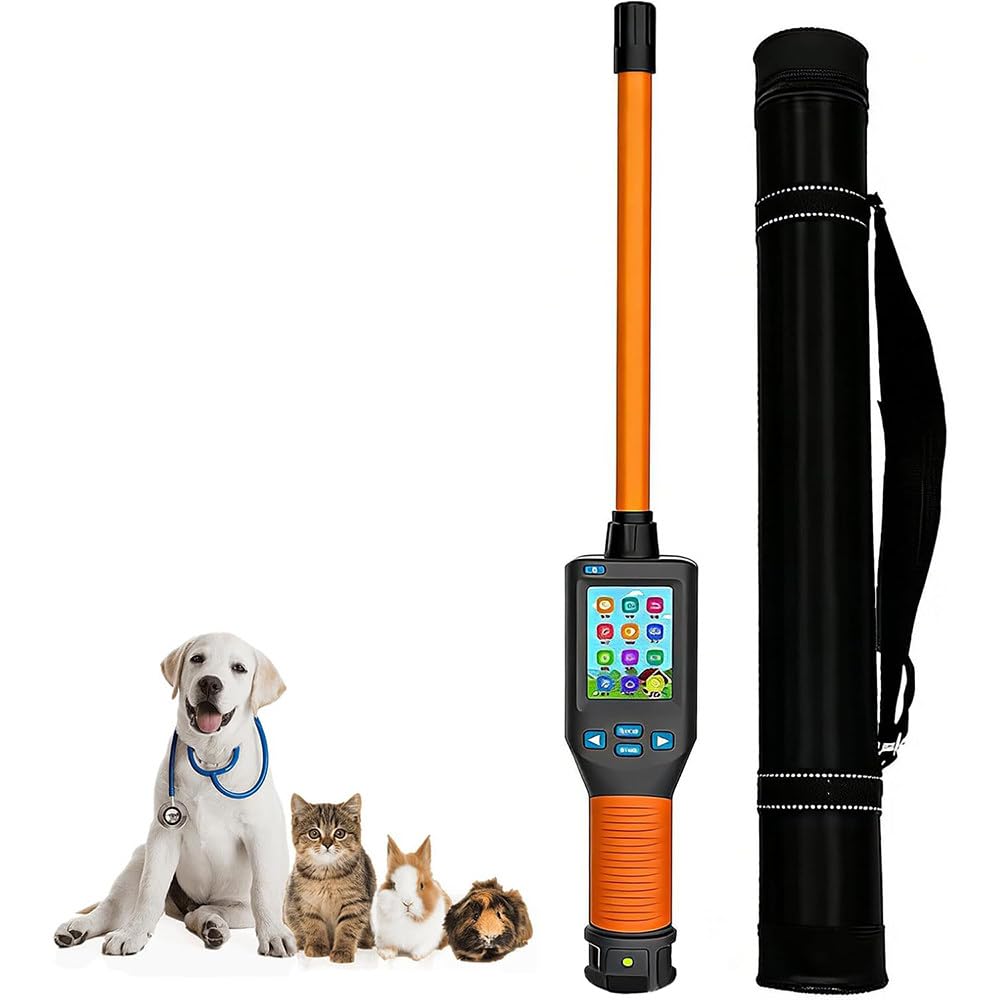 RETRIN 20000 Data Storage Pet Microchip Scanner, Handheld Universal RFID Tag Reader with LCD Display, FDX-B FDX-A HDX EMID Supported for All Kinds of Animal Identification