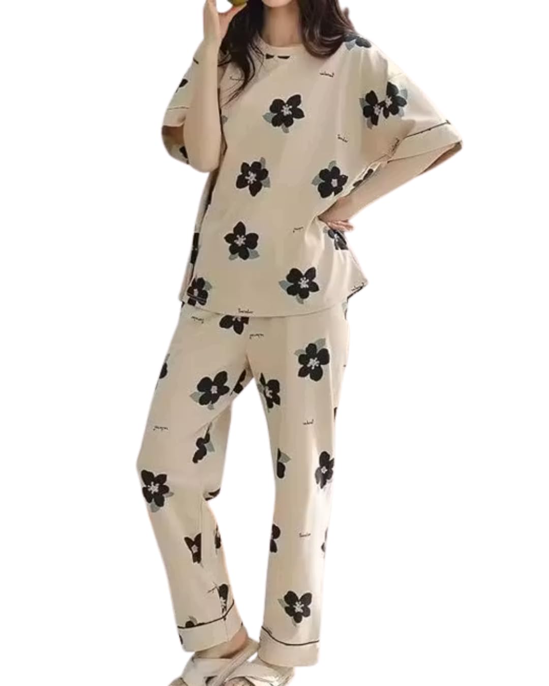 Women’s Cotton Pajama with Top & Pants|| Night Wear|| Loose Fit Home Wear || Lightweight Printed || Soft & Comfy Sleepwear for Girls & Women-picture-38