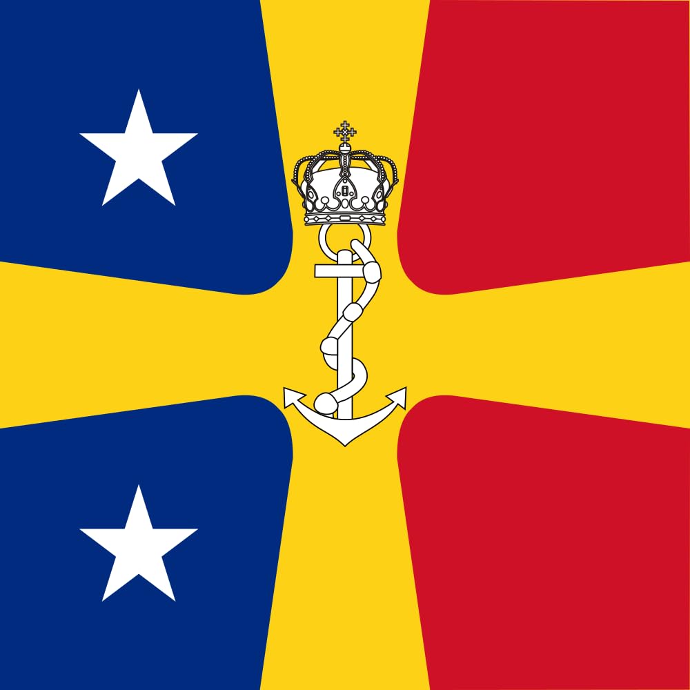 Drapeau XL marine roumaine vice-amiral WWII pour reconstitution historique