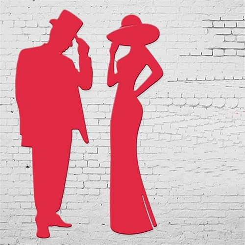 LZBRDY Troqueles de corte de metal para parejas y hombres con sombrero en relieve para álbumes de recortes, tarjetas, cumpleaños, Navidad,