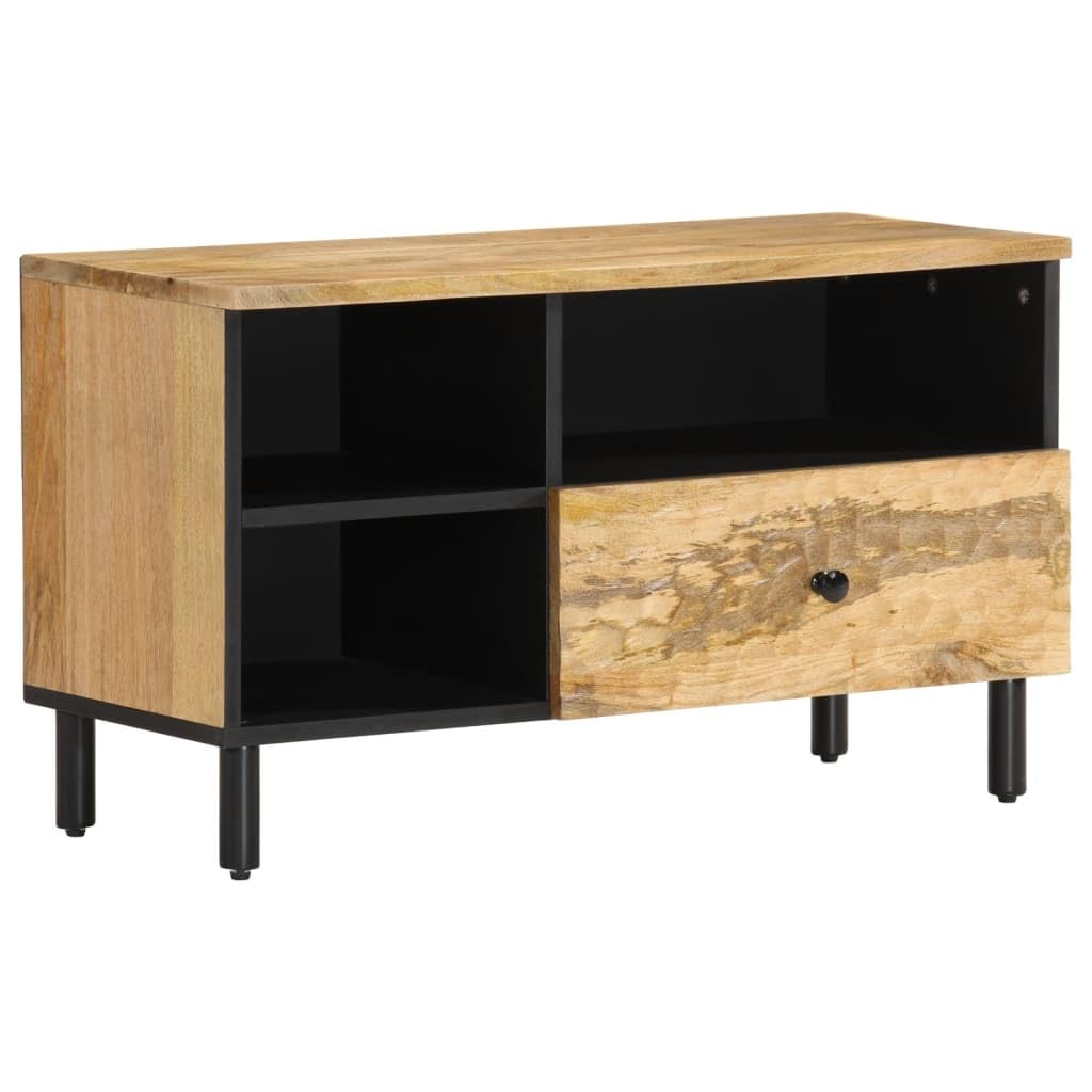 Mueble TV madera maciza artesanal en madera de mango resistente