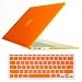 HDE Macbook Air 11 Case Hard Shell Cover Solid Matte + Keyboard Skin for Apple Mac Air 11.6" fits Model A1370 / A1465 (Orange)