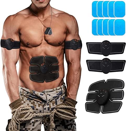 Ultimate Abs Stimulator Fitness Belt and Abdominal Toner Equipment for Muscle Adult Women and Man at Home Workout Gym with 10pcs Gel Sheets for Gel Pad