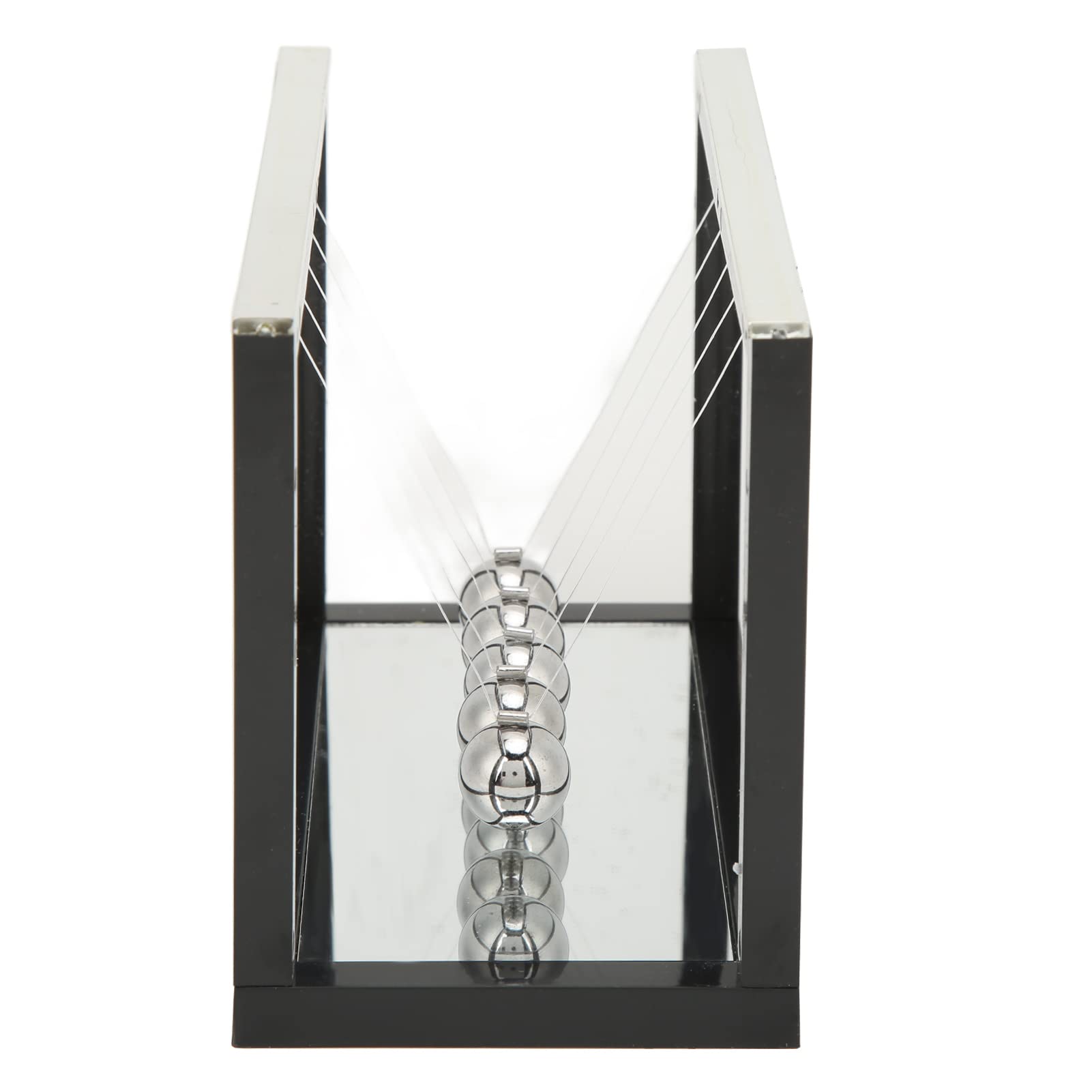 Newton huśtawka wahadłowa, zabawka, nauka, duża Newton Cradle Balance Balls z 5 żelaznymi kulkami i podstawą lustra, redukcja stresu, 15,8 x 8,4 x 11,6 cm