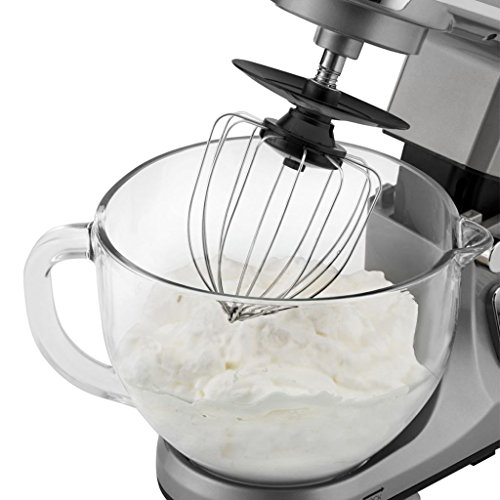 Clatronic KM 3663 leistungsstarke Knetmaschine mit 1000 W 4,7 L Glasschüssel – Bild 3