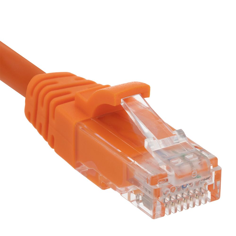 NavePoint Ethernet Patch Cable CAT6A, UTP, 24AWG, 1 Ft, 10 Pack, Orange