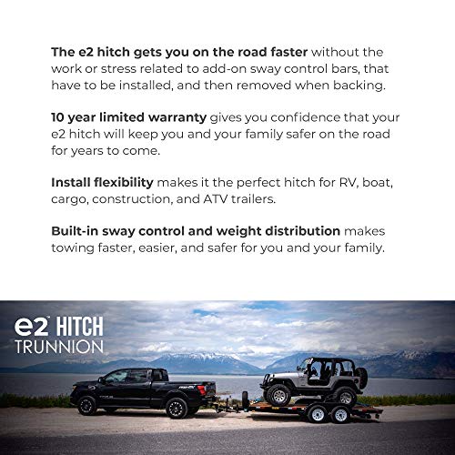 Fastway E2 2-Point Sway Control Trunnion Hitch, 92-00-1065, 10,000 Lbs Trailer Weight Rating, 1,000 Lbs Tongue Weight Rating, Weight Distribution Kit Includes Standard Hitch Shank, Ball Is Included #TOP4