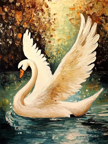 Peinture par numéro adulte cygne A-547 pour soirée détente