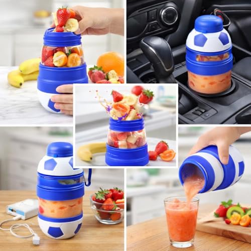 Image of ROMINO Portable Juicer Blenders For Smoothies And Juices, USB Rechargeable Foldable Football Juicer Blender Shake Maker Machine With Rechargeable Battery