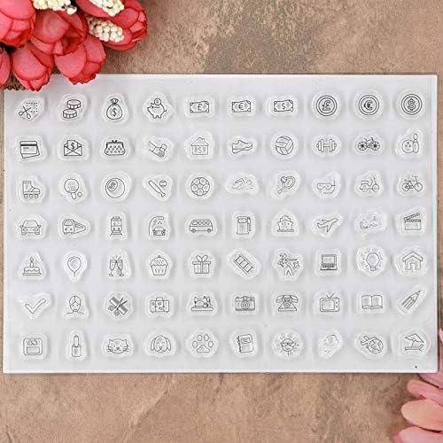 Kwan Crafts 2 Sheets Different Style Daily Life Pattern Clear Stamps for Card Making Decoration and DIY Scrapbooking