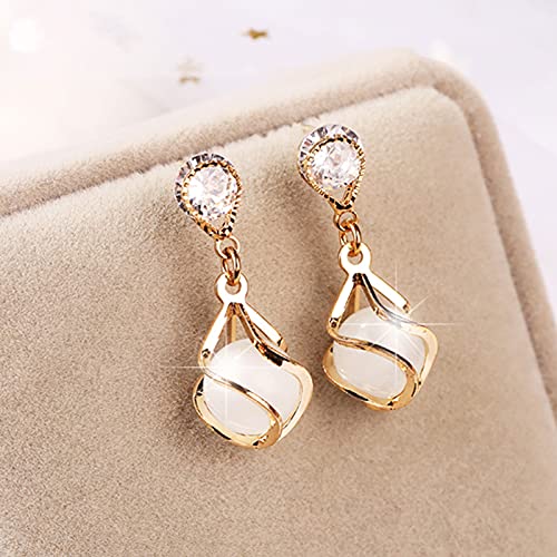 Boucles d'oreilles en diamant et perles cristal éclatant de mariage
