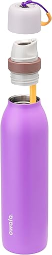 Miniatura 5 de Botella de agua aislada Owala FreeSip Twist de acero inoxidable con pajita para deportes y viajes, sin BPA, 24 onzas, PúrpuraPúrpura (California