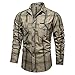 QWENTMTNTY Military Shirts for Men Long Sleeve Button Down Shirt Men Big and Tall Button Up Fashion Regular Fit Designer Shirts for Men B-Khaki