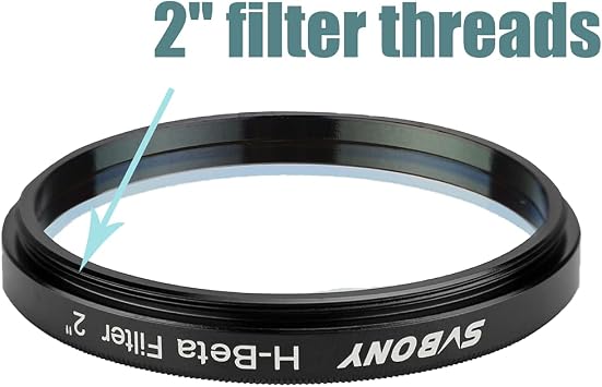 SVBONY SV132 Telescope Filter, 2 inches H-Beta Narrowband Filter, 25nm Visual Nebulosity Eyepiece Filter, for Horsehead Nebula California and Cocoon Nebulae in Dark Skies