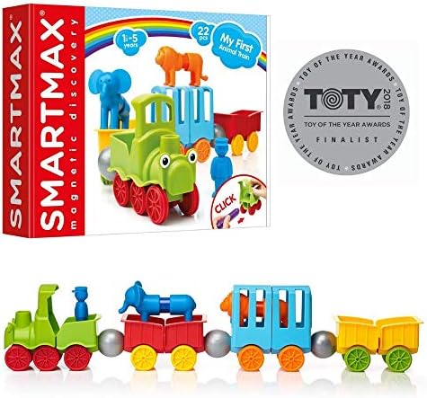SmartMax My First Animal Train STEM Magnetic Discovery Play Set with Moving Train and Soft Animals for Ages 1-5