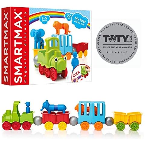 SmartMax My First Animal Train STEM Magnetic Discovery Play Set with Moving Train and Soft Animals for Ages 1-5 Cover