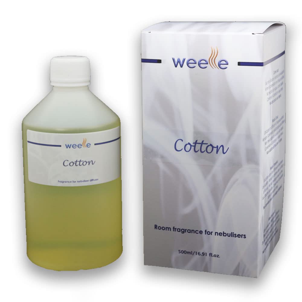 Diffusore di Aroma Elettrico Weele WL 300 + Fragranza Cotton 500 ml + Fragranza Cyclena 500 ml, Nebulizzatore fino a 100 m²