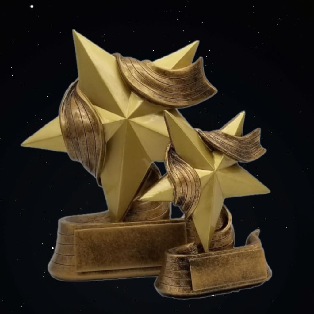 Decade Awards Gold Star Trophy - 5 or 7 Inch Tall | Gold Star Award | Employee Superstar Recognition Trophy - Engraved Plate on Request
